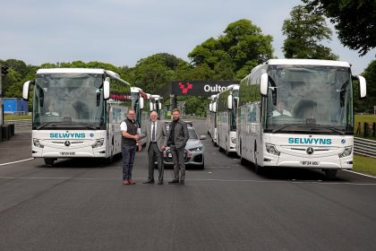 Selwyns Travel Mercedes Benz Tourismo Access delivery at Oulton Park Circuit