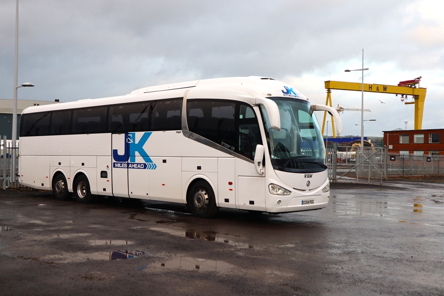J&K Coaches Irizar vehicle in Belfast