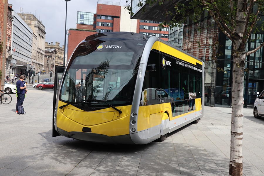 Irizar ie tram in Liverpool for bus rapid transit evaulation