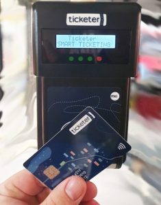 Ticketer tap off contactless payment reader