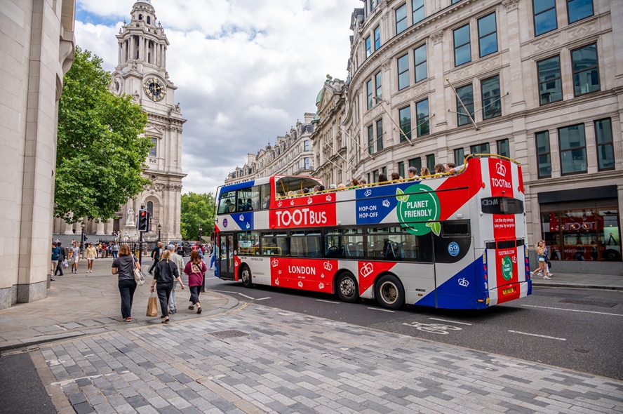 Tootbus open top double decker bus in London